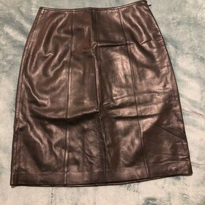 Leather pencil skirt